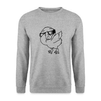 Ducklings Dabbing Party cool - Unisex Sweatshirt - salt & pepper - Front - Alina (178cm) & Michal (187cm)
