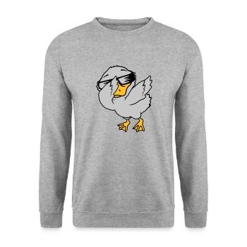 Dabbing Party Ducklings Cool - Unisex Sweatshirt - salt & pepper - Front - Alina (178cm) & Michal (187cm)