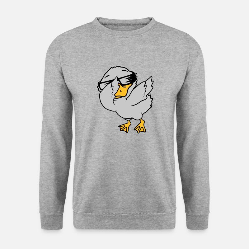 Dabbing Party Entenküken cool - Unisex Pullover - Weißgrau meliert