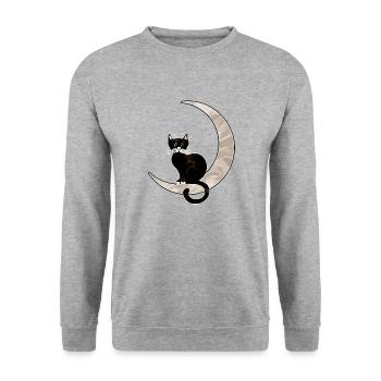 Cat - Unisex Sweatshirt - salt & pepper - Front - Alina (178cm) & Michal (187cm)