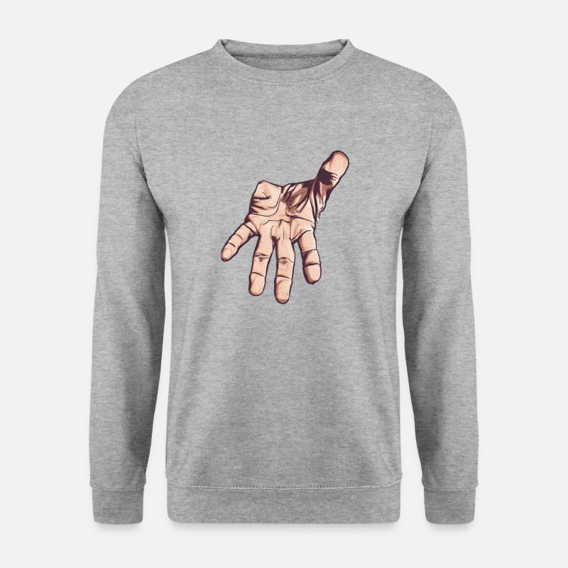 reaching hand, vector art - Unisex Sweatshirt - salt & pepper
