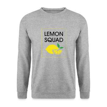 Lemon Squad Lemon Juice Summer Citrus Fruit - Unisex Sweatshirt - salt & pepper - Front - Alina (178cm) & Michal (187cm)