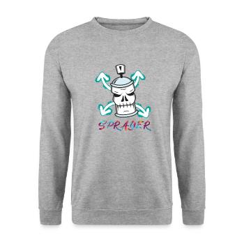 Sprayer - Unisex Pullover - Weißgrau meliert - Vorne - Alina (178cm) & Michal (187cm)