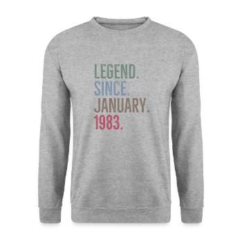 Légende depuis janvier 1983 - Sweat-shirt Unisexe - gris chiné - Devant - Alina (178cm) & Michal (187cm)