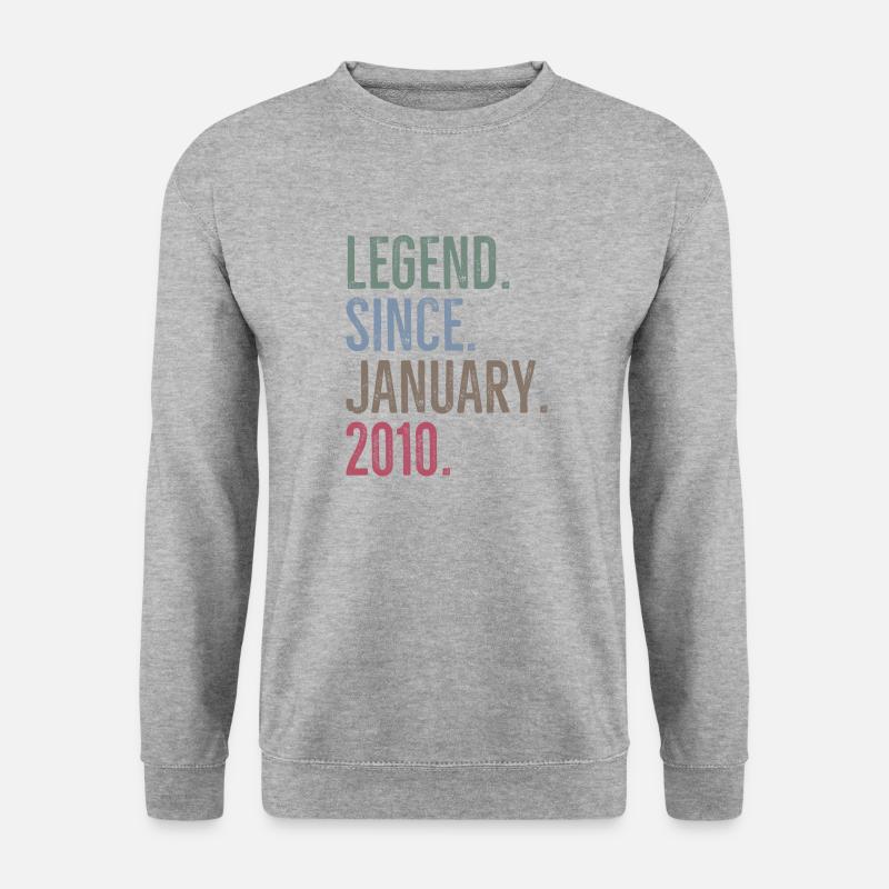 Legende seit Januar 2010 - Unisex Pullover - Weißgrau meliert