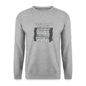 Titre de votre sextape drôle de conception de cassette VHS - Sweat-shirt Unisexe - gris chiné - Devant - Alina (178cm) & Michal (187cm)