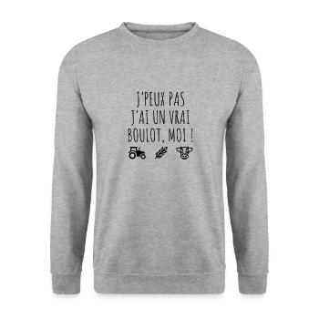 Agriculture , Agriculteur , Ferme , Paysan - Sweat-shirt Unisexe - gris chiné - Devant - Alina (178cm) & Michal (187cm)