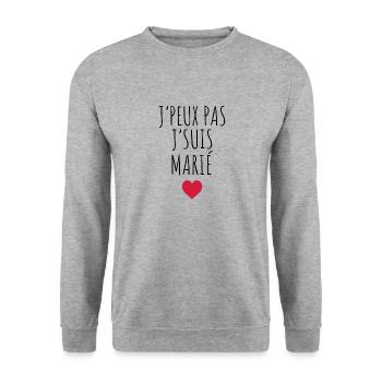 Mari , Femme , Mariage , Marié , Epoux , Epouse - Sweat-shirt Unisexe - gris chiné - Devant - Alina (178cm) & Michal (187cm)