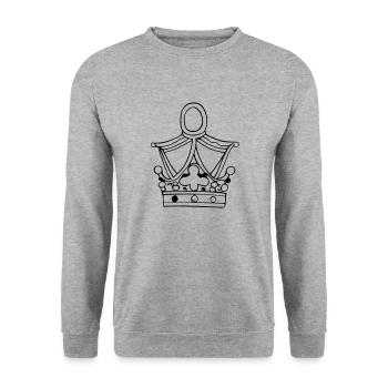 Krone König Königin Kaiser Majestät Vektor 10 - Unisex Pullover - Weißgrau meliert - Vorne - Alina (178cm) & Michal (187cm)
