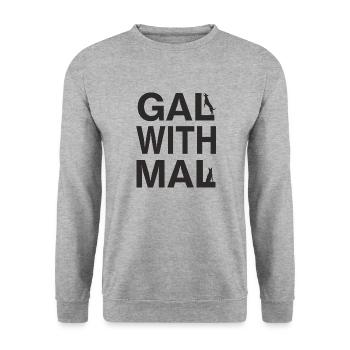 Gal avec Mal - Berger Belge Malinois - Sweat-shirt Unisexe - gris chiné - Devant - Alina (178cm) & Michal (187cm)