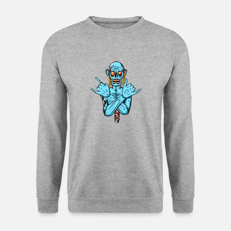 Zombie - Halloween - Unisex Pullover - Weißgrau meliert