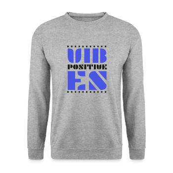 Ondes positives - Sweat-shirt Unisexe - gris chiné - Devant - Alina (178cm) & Michal (187cm)