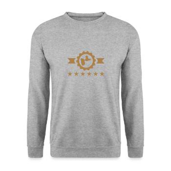 Guadeloupe , 971 , Guadeloupéen , Guadeloupéenne - Sweat-shirt Unisexe - gris chiné - Devant - Alina (178cm) & Michal (187cm)