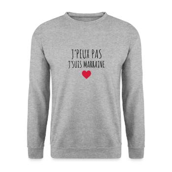 Parrain , Marraine , Filleule , Filleul - Sweat-shirt Unisexe - gris chiné - Devant - Alina (178cm) & Michal (187cm)