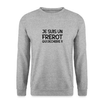 Frère Frangin Frere Naissance Bébé Frérot - Sweat-shirt Unisexe - gris chiné - Devant - Alina (178cm) & Michal (187cm)