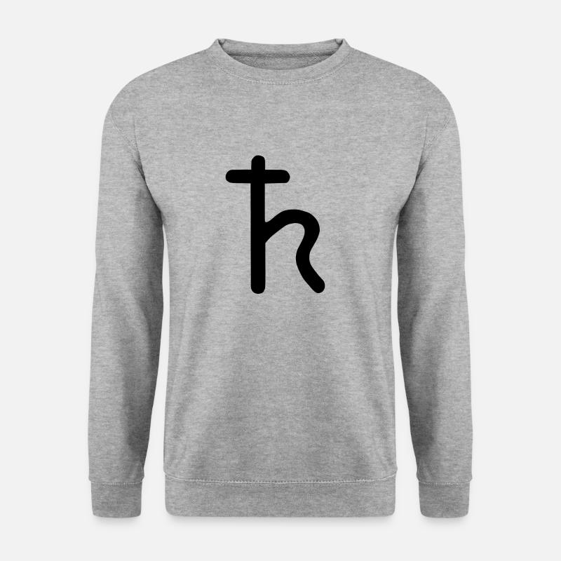Astrologisches Symbol Saturn - Unisex Pullover - Weißgrau meliert