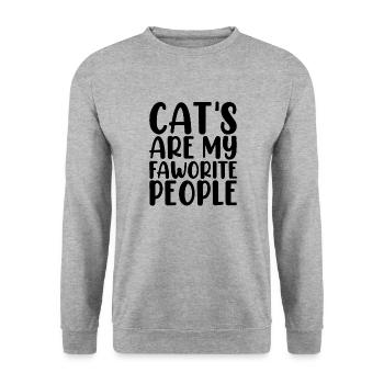 Cats Are My Favorite People - Sweat-shirt Unisexe - gris chiné - Devant - Alina (178cm) & Michal (187cm)