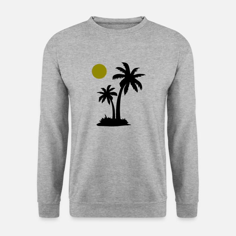 Palmen - Unisex Pullover - Weißgrau meliert