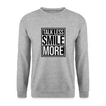 talk less smile more - Unisex Sweatshirt - salt & pepper - Front - Alina (178cm) & Michal (187cm)