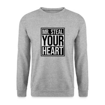 mr steal your heart - Unisex Sweatshirt - salt & pepper - Front - Alina (178cm) & Michal (187cm)