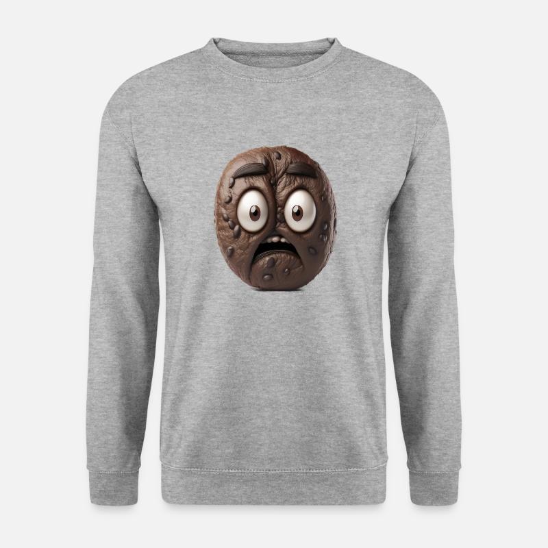 Grumpy Coffee Bean - Unisex Pullover - Weißgrau meliert