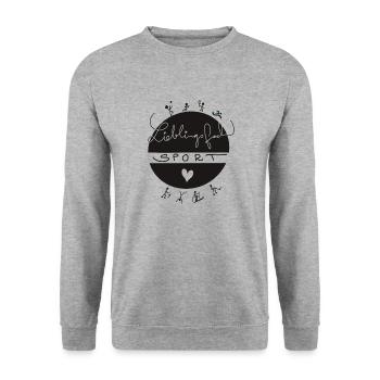 Lieblingsfach Sport - Unisex Pullover - Weißgrau meliert - Vorne - Alina (178cm) & Michal (187cm)