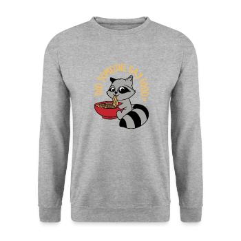 Citation ironique d'un opossum, quelqu'un dit de - Sweat-shirt Unisexe - gris chiné - Devant - Alina (178cm) & Michal (187cm)