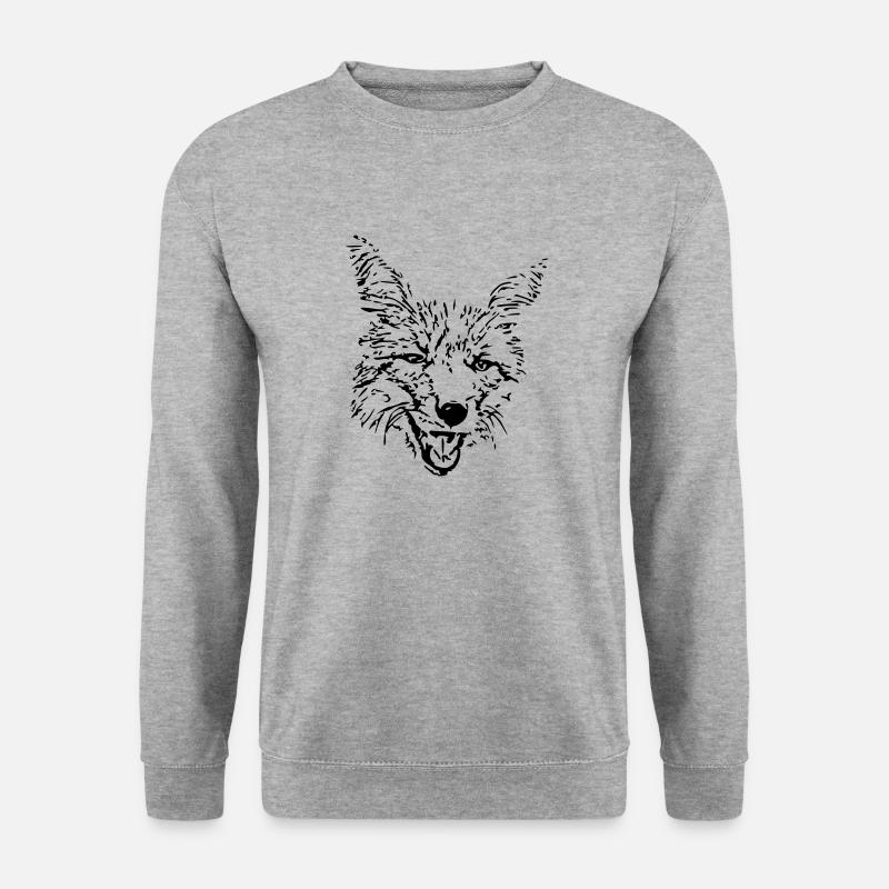 Frecher Fuchs - Unisex Pullover - Weißgrau meliert