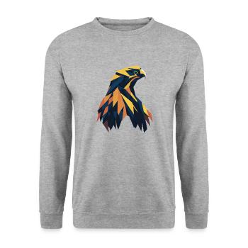 Aigle abstrait - Sweat-shirt Unisexe - gris chiné - Devant - Alina (178cm) & Michal (187cm)