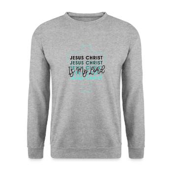 Jésus Christ Seigneur Étude de la Bible Foi Dieu - Sweat-shirt Unisexe - gris chiné - Devant - Alina (178cm) & Michal (187cm)
