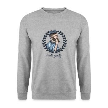 Rieser Grantler // Illustration - Unisex Pullover - Weißgrau meliert - Vorne - Alina (178cm) & Michal (187cm)
