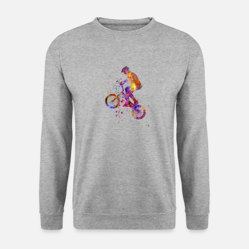 BMX-Radfahrer Fahrrad - Unisex Pullover - Weißgrau meliert