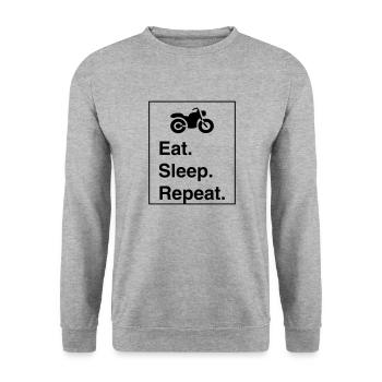 Cool "Ride Sleep Repeat" design for him and her - Unisex Sweatshirt - salt & pepper - Front - Alina (178cm) & Michal (187cm)