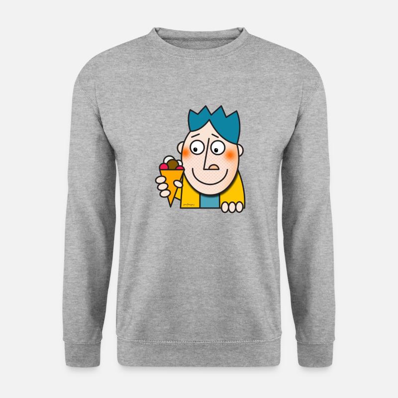 "Eiscreme" - Unisex Pullover - Weißgrau meliert
