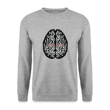 my mind - Sweat-shirt Unisexe - gris chiné - Devant - Alina (178cm) & Michal (187cm)