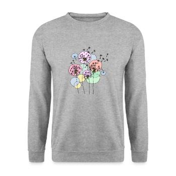 Löwenzahn - Unisex Pullover - Weißgrau meliert - Vorne - Alina (178cm) & Michal (187cm)