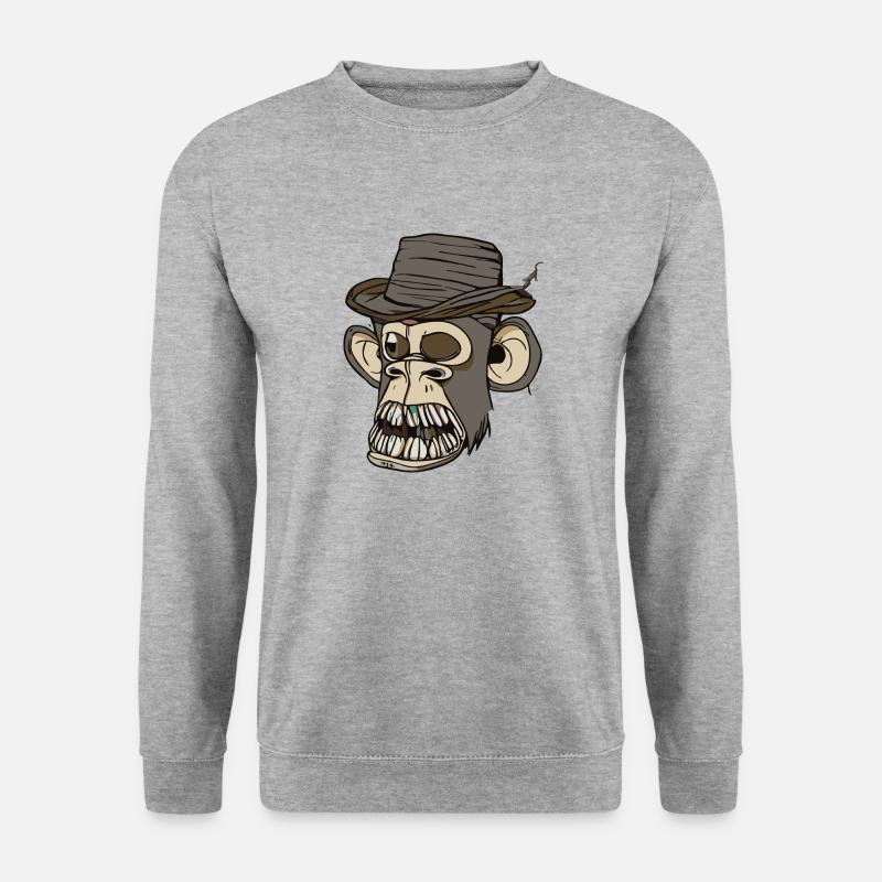 Affe - Unisex Pullover - Weißgrau meliert