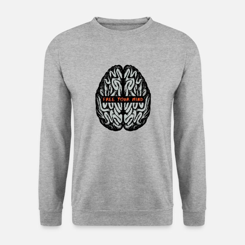 Free your mind! - Unisex Pullover - Weißgrau meliert