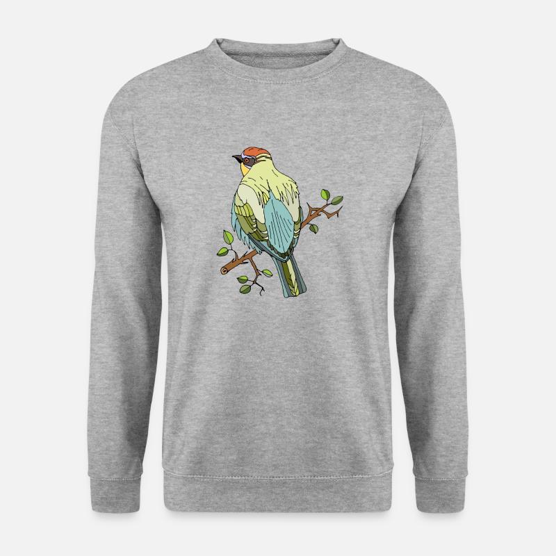 Vogel - Unisex Pullover - Weißgrau meliert