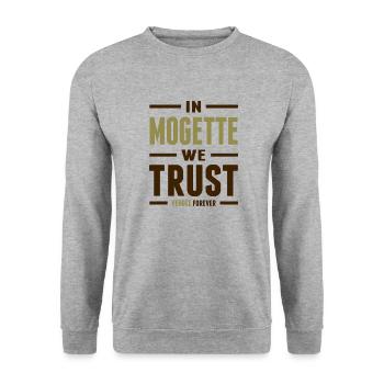 In Mogette we trust - Sweat-shirt Unisexe - gris chiné - Devant - Alina (178cm) & Michal (187cm)