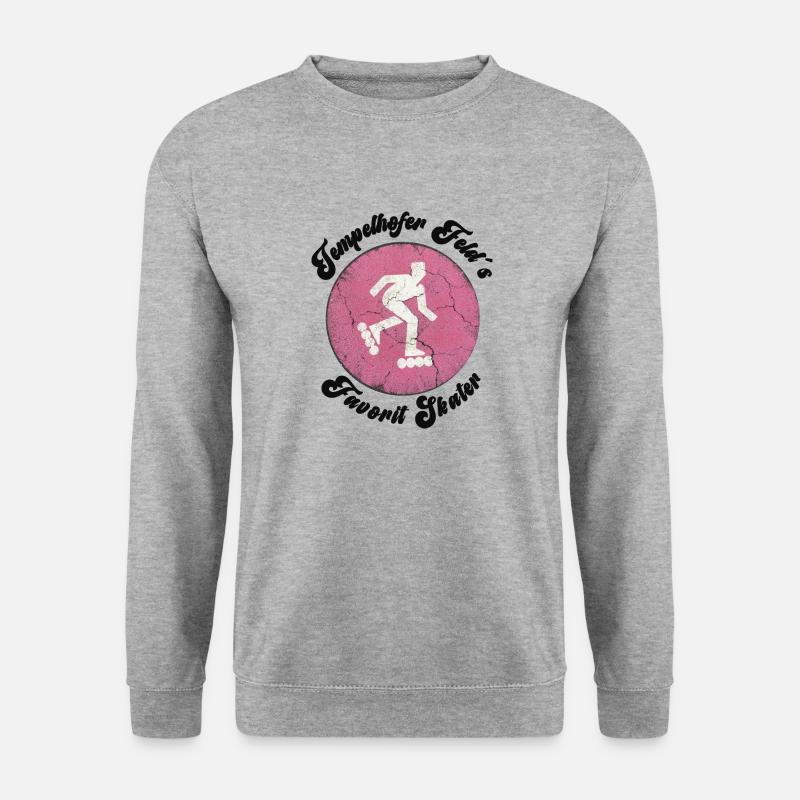Tempelhofer Feld Skater Rollschuh - Unisex Pullover - Weißgrau meliert