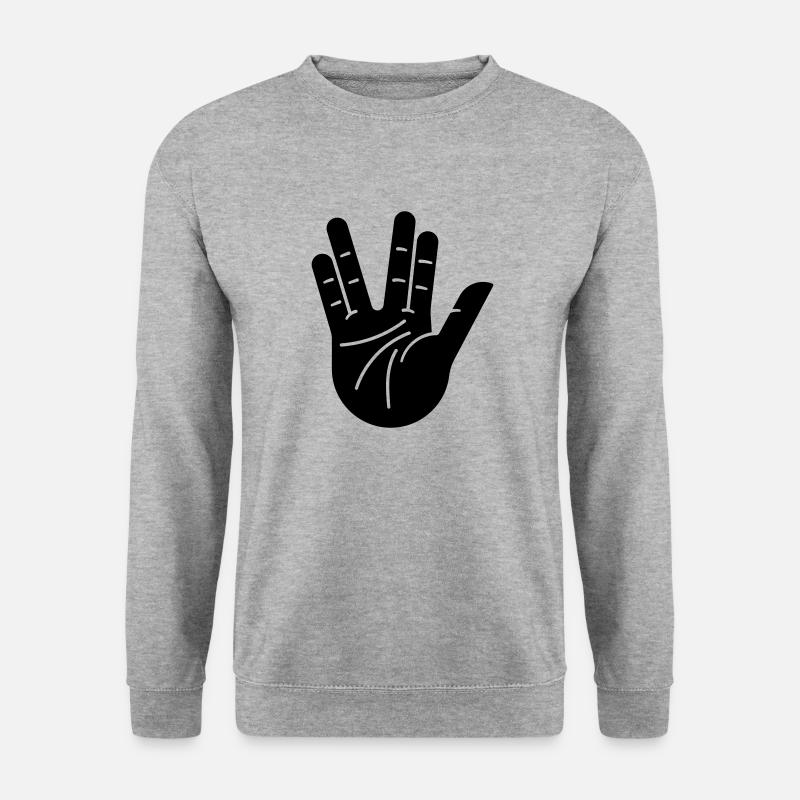 Live long and prosper - Unisex Pullover - Weißgrau meliert