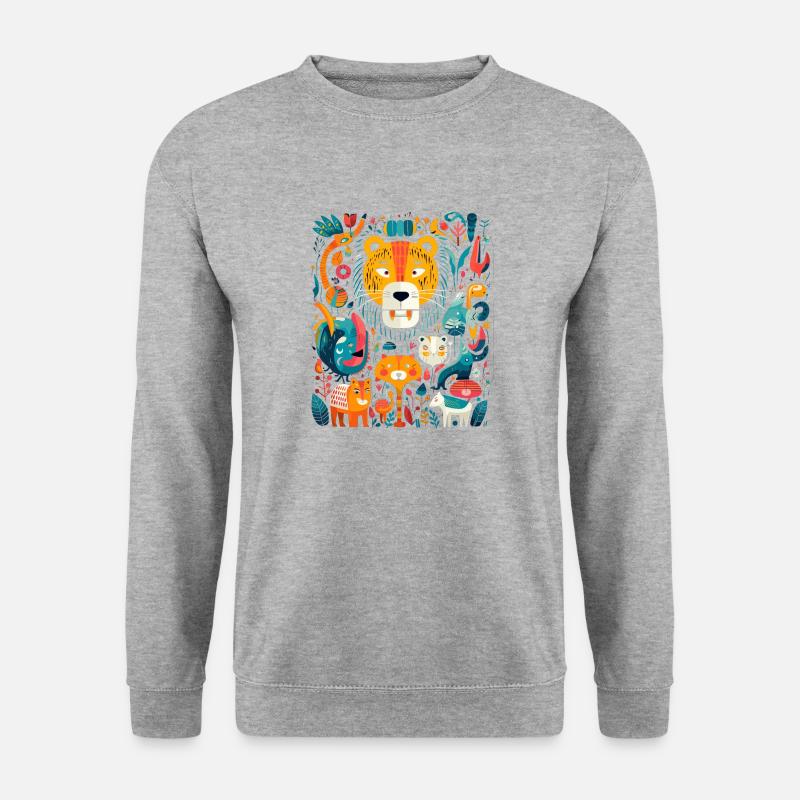 Dschungel - Unisex Pullover - Weißgrau meliert