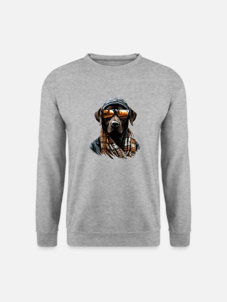 Urban Retriever: Streetwise Labrador Vibes - Unisex Pullover - Weißgrau meliert
