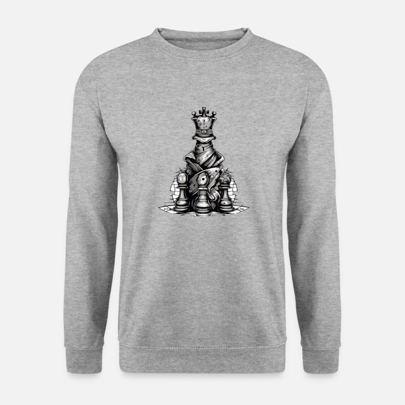 Mystischer Dunkler König - Unisex Pullover - Weißgrau meliert