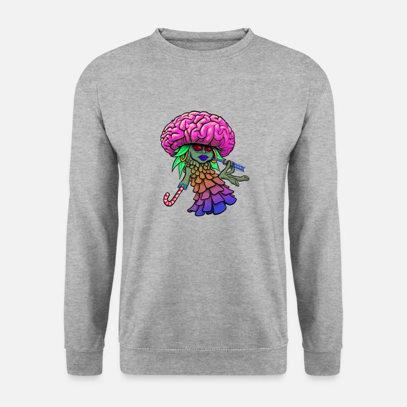 Pilzlady - Unisex Pullover - Weißgrau meliert