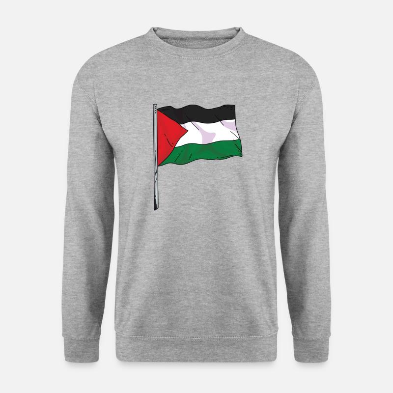 Palästina-Flagge - Unisex Pullover - Weißgrau meliert