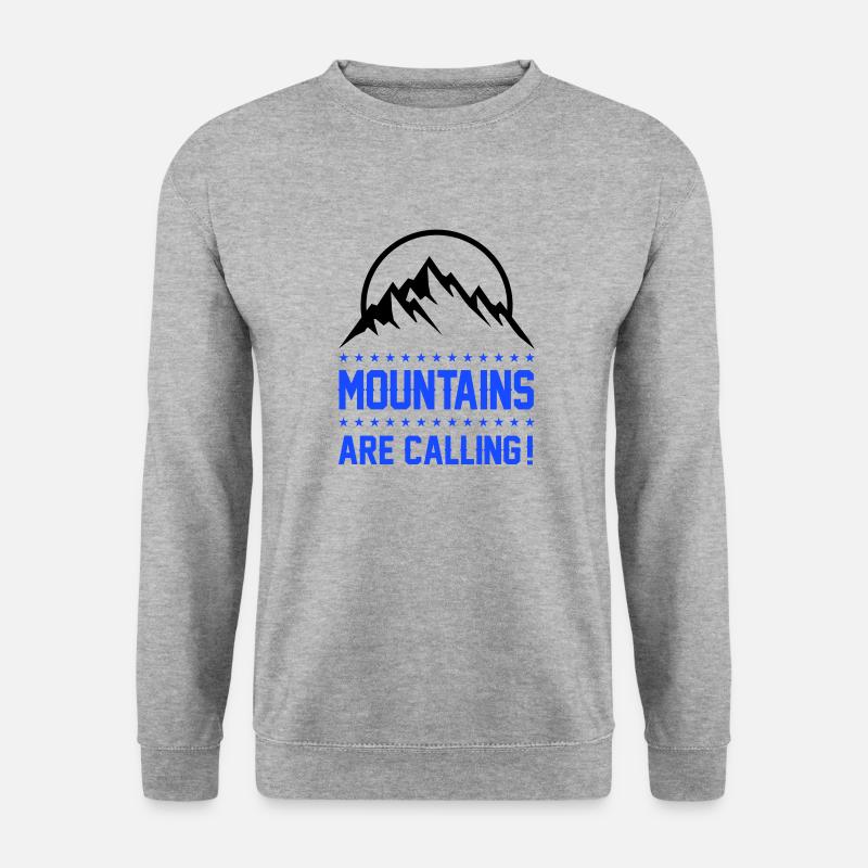 mountains are calling - Unisex Pullover - Weißgrau meliert