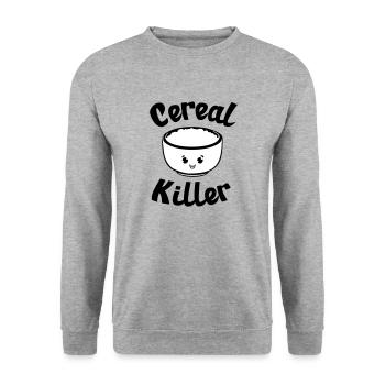 Blague fun chibi petit déjeuner - Sweat-shirt Unisexe - gris chiné - Devant - Alina (178cm) & Michal (187cm)