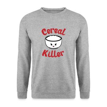 Cereal Killer - Unisex Sweatshirt - salt & pepper - Front - Alina (178cm) & Michal (187cm)